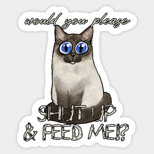 Hungry cat Sticker